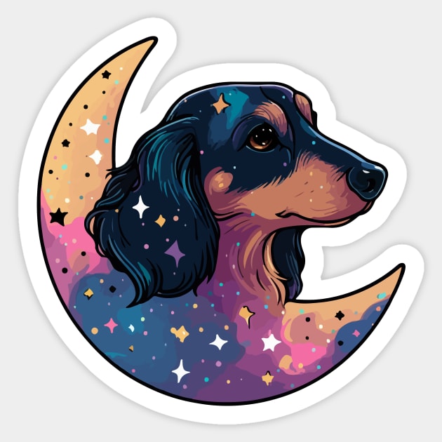 Luna the dog - goes to the moon Sticker by BarkandStick